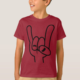 Heavy Metal Devil Horns Black Line T-Shirt