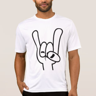 Heavy Metal Devil Horns Black Line T-Shirt