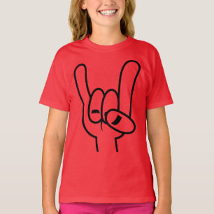 Heavy Metal Devil Horns Black Line T-Shirt