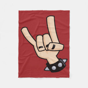Heavy Metal Devil Horns Fleece Blanket