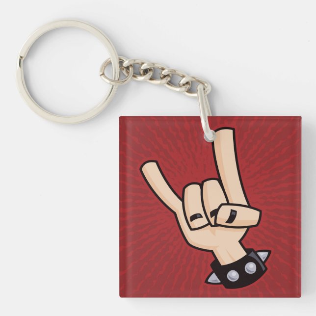Heavy Metal Devil Horns Key Ring (Front)