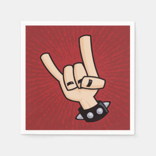 Heavy Metal Devil Horns Napkin