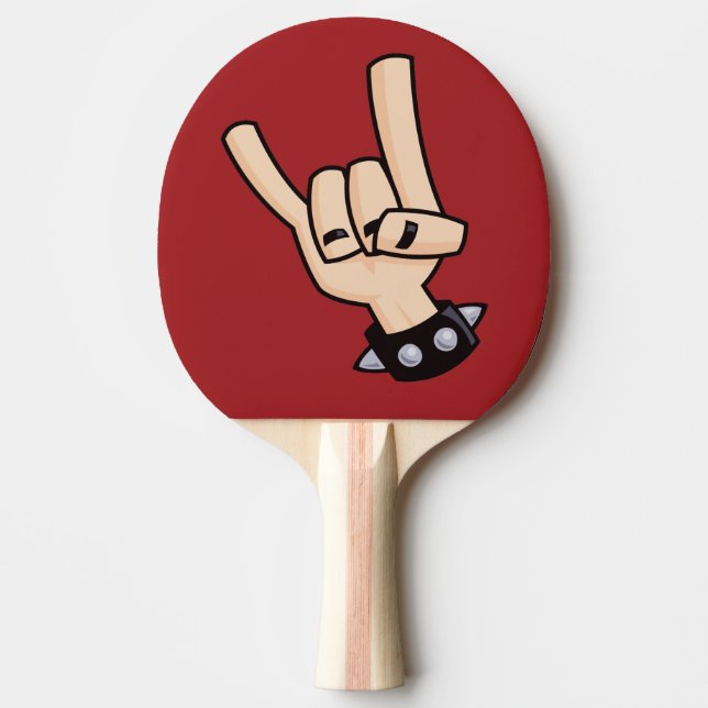 Heavy Metal Devil Horns Ping Pong Paddle (Front)