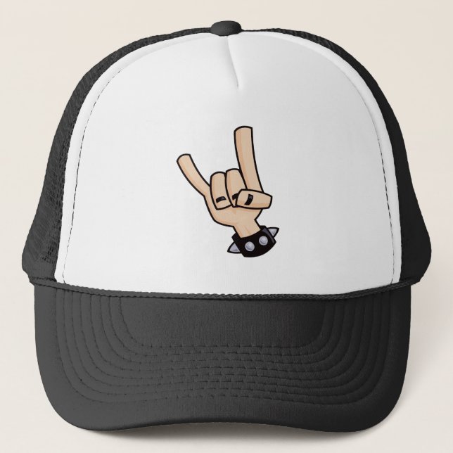 Heavy Metal Devil Horns Trucker Hat (Front)