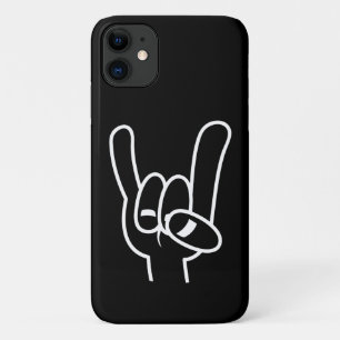Heavy Metal Devil Horns White Line Case-Mate iPhone Case