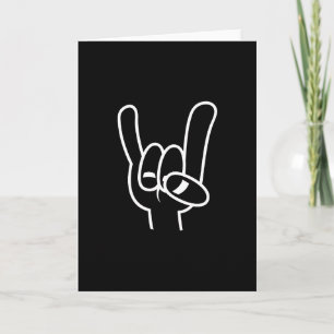 Heavy Metal Devil Horns White Line Holiday Card
