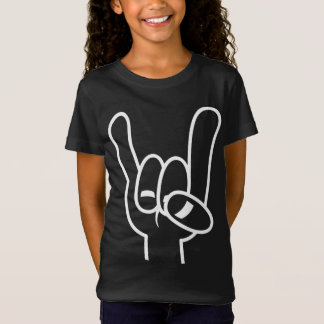 Heavy Metal Devil Horns White Line T-Shirt