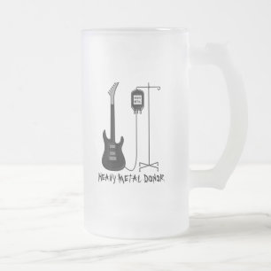 Heavy Metal Donor Music Frosted Glass Beer Mug
