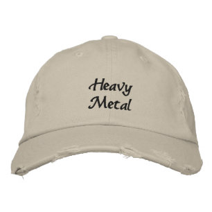 Heavy Metal Embroidered Dark Text Baseball Cap
