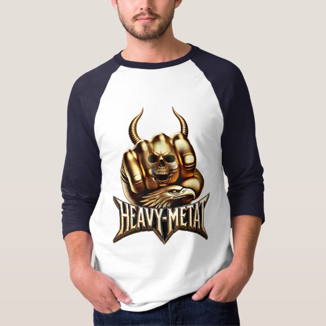 Heavy Metal Faust with Adler Totenkopf Gold T-Shirt (Front)
