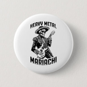 Heavy Metal Guitarist Funny Cinco De Mayo Mariachi 6 Cm Round Badge