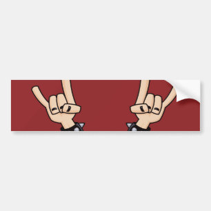 Heavy metal hand sign bumper sticker
