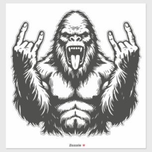 Heavy Metal Headbanger Sasquatch Rock On