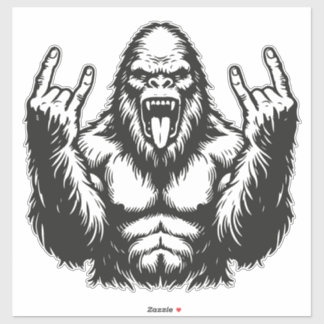 Heavy Metal Headbanger Sasquatch Rock On