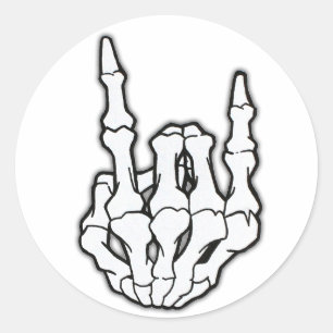Heavy Metal Horns - Skeleton Hand - Stickers