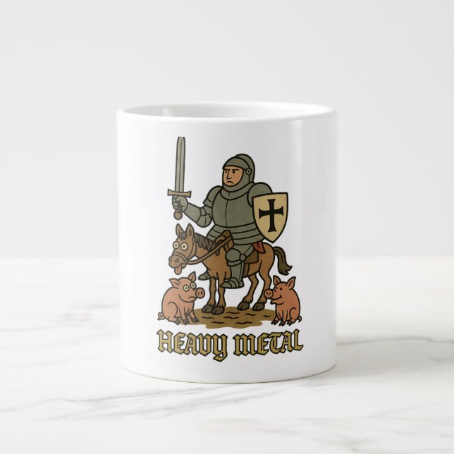 Heavy Metal Knight – Mediaeval Mayhem Large Coffee Mug (Front)