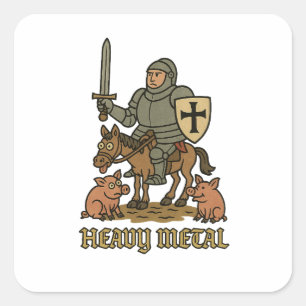 Heavy Metal Knight – Medieval Mayhem Square Sticker