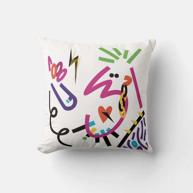 Heavy Metal Let's Rock Throw Pillow (Front)