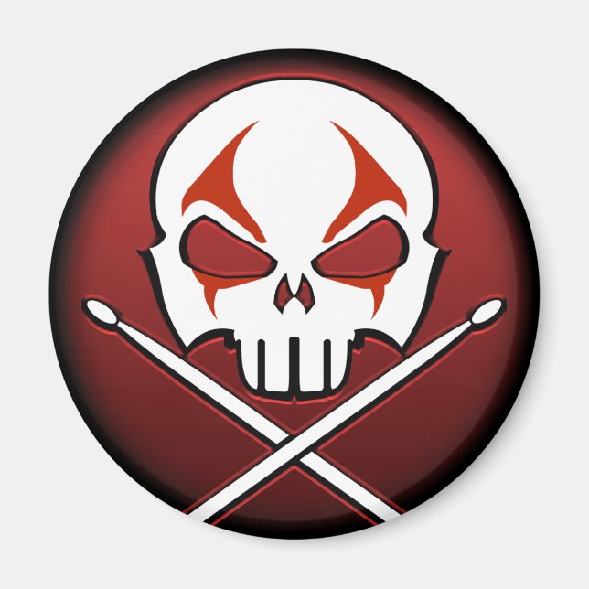 Heavy Metal Magnet Rock & Roll Drummer Magnets (Front)