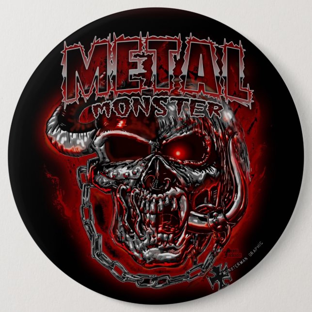 Heavy Metal Monster 6 Cm Round Badge (Front)