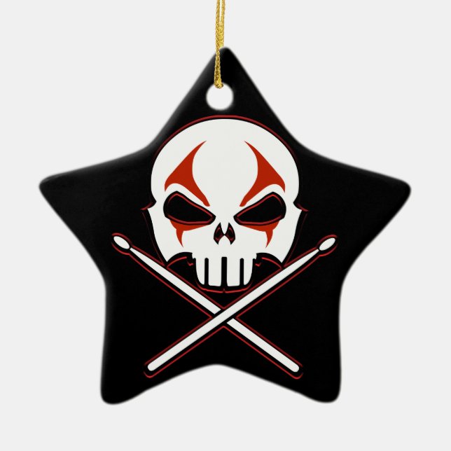 Heavy Metal Ornament Rock & Roll Drummer Custom (Front)