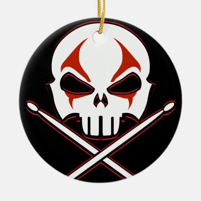 Heavy Metal Ornament Rock & Roll Drummer Custom (Front)