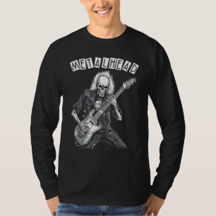 Heavy Metal Punk Rock N Roll Metalhead Skeleton Gu T-Shirt