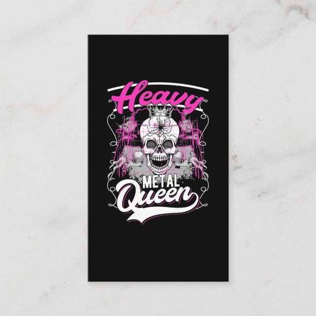Heavy Metal Queen Rock and Roll Girl Business Card (Front)