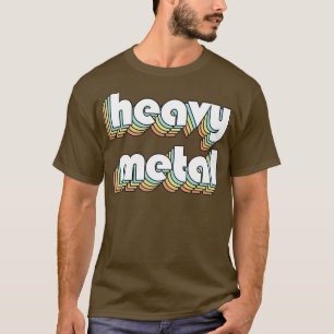 Heavy Metal Retro Rainbow Typography Faded Style T-Shirt