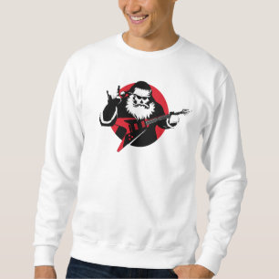 Heavy Metal Santa Claus Playing Guitar Sweatshirt