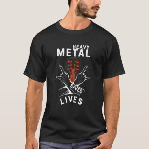 Heavy Metal Saves Lives Guitar Music Rock Concert T-Shirt
