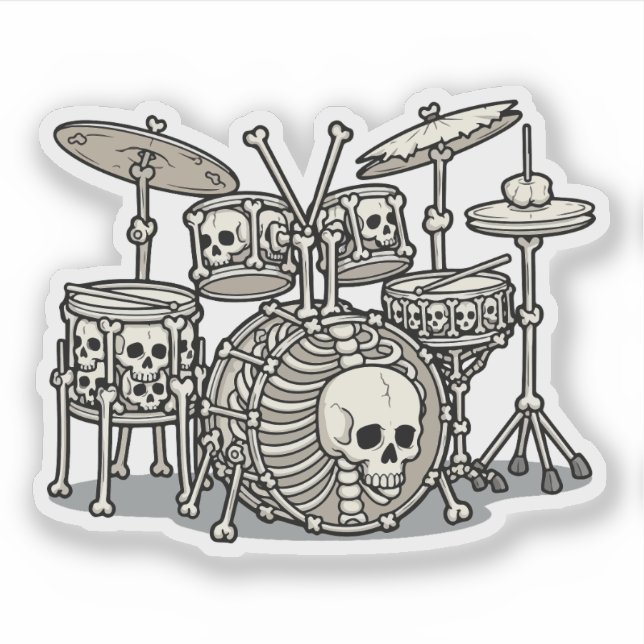 Heavy Metal Skeleton Drum Kit (Front)