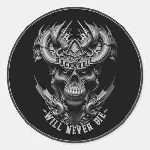 Heavy Metal Skull Rock Power Icon Eternal Spirit  Classic Round Sticker