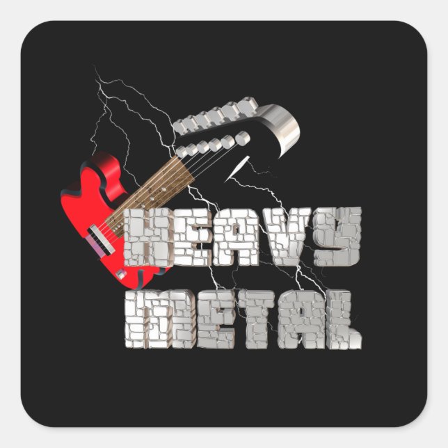 Heavy metal square sticker (Front)