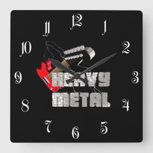 Heavy metal square wall clock