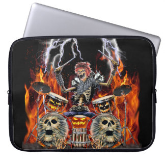 HEAVY METAL ZOMBIE DRUMMER LAPTOP SLEEVE