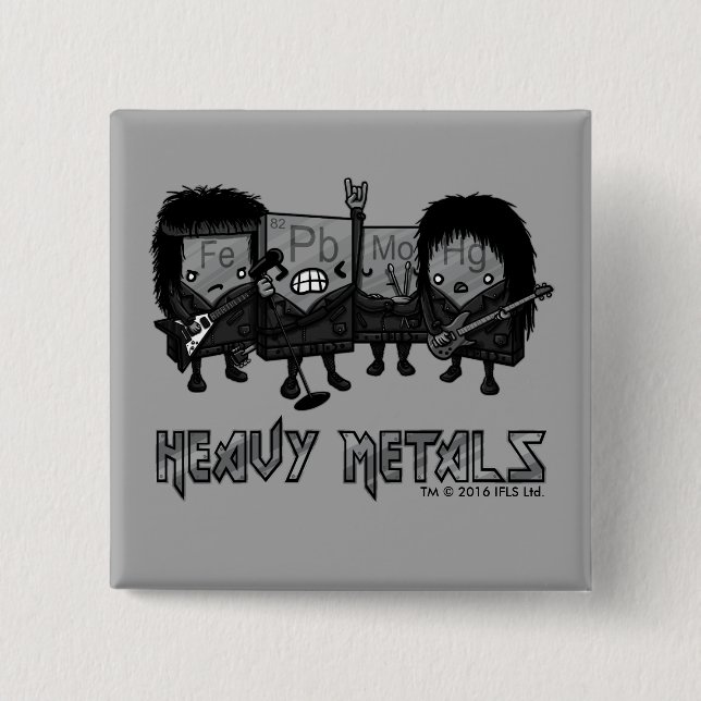 Heavy Metals 15 Cm Square Badge (Front)