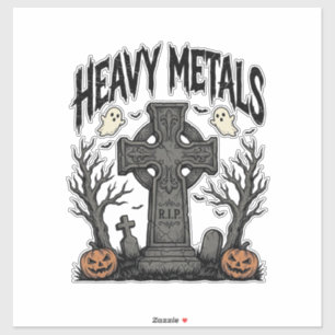 Heavy Metals Halloween Graveyard Vector Design_1