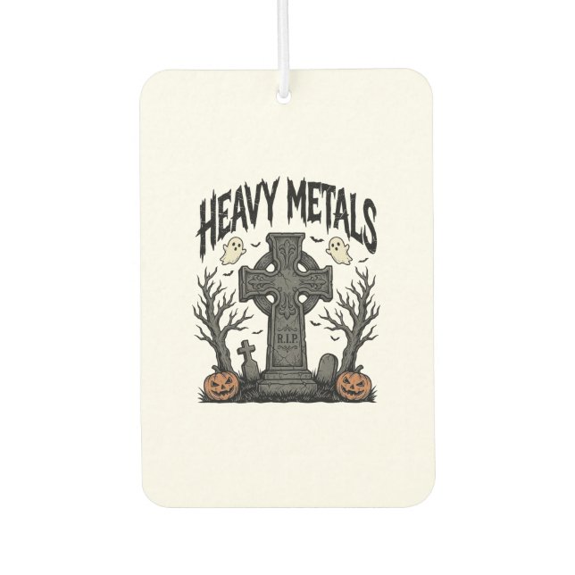 Heavy Metals Halloween Graveyard Vector Design_1 Car Air Freshener (Front)