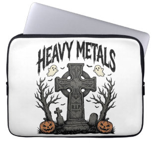 Heavy Metals Halloween Graveyard Vector Design_1 Laptop Sleeve