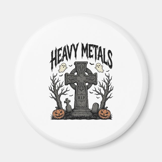 Heavy Metals Halloween Graveyard Vector Design_1 Magnet (Front)