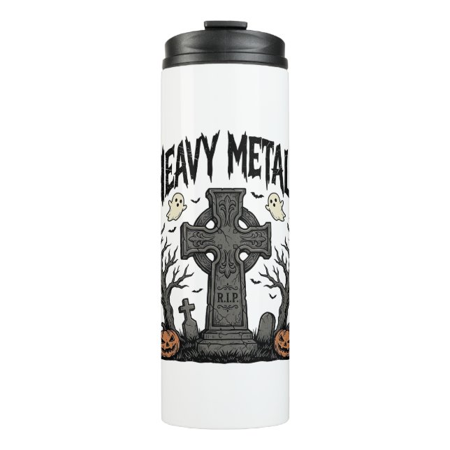 Heavy Metals Halloween Graveyard Vector Design_1 Thermal Tumbler (Front)