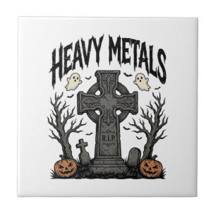Heavy Metals Halloween Graveyard Vector Design_1 Tile