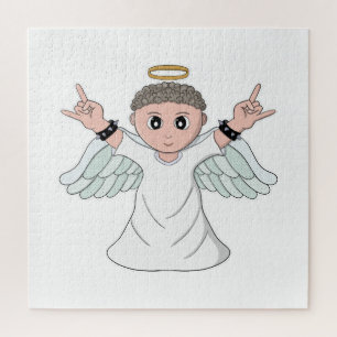 Heavy Music Loving Angel Jigsaw Puzzle