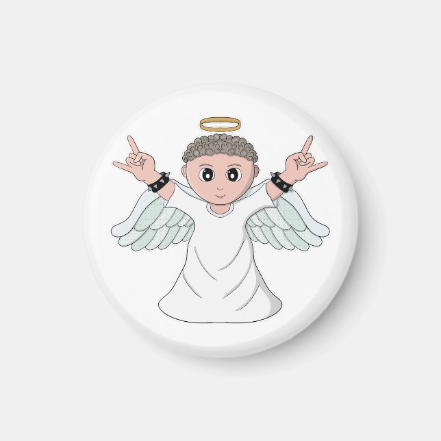 Heavy Music Loving Angel Magnet (Front)