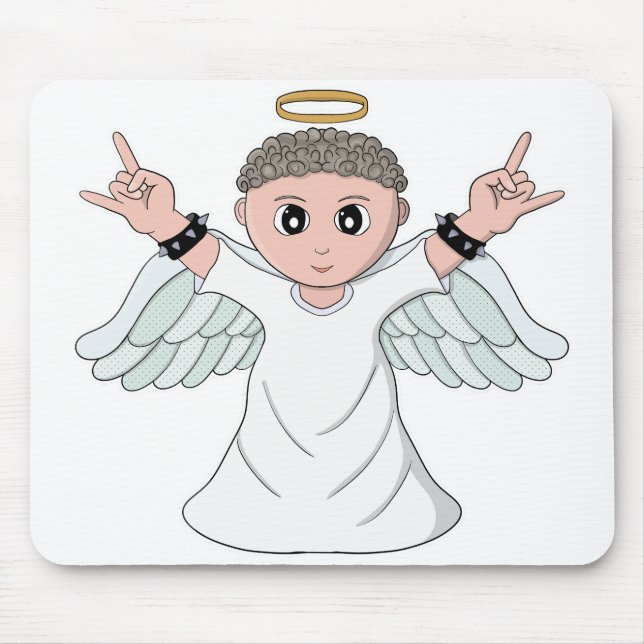 Heavy Music Loving Angel Mouse Pad (Front)