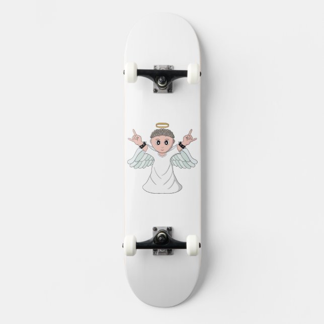 Heavy Music Loving Angel Skateboard (Front)