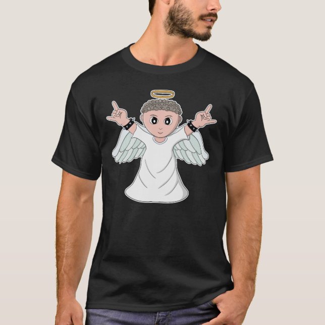 Heavy Music Loving Angel T-Shirt (Front)
