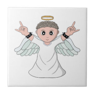Heavy Music Loving Angel Tile