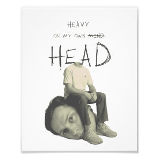 Heavy On My Own Head Surreal Retro Design Photo Print